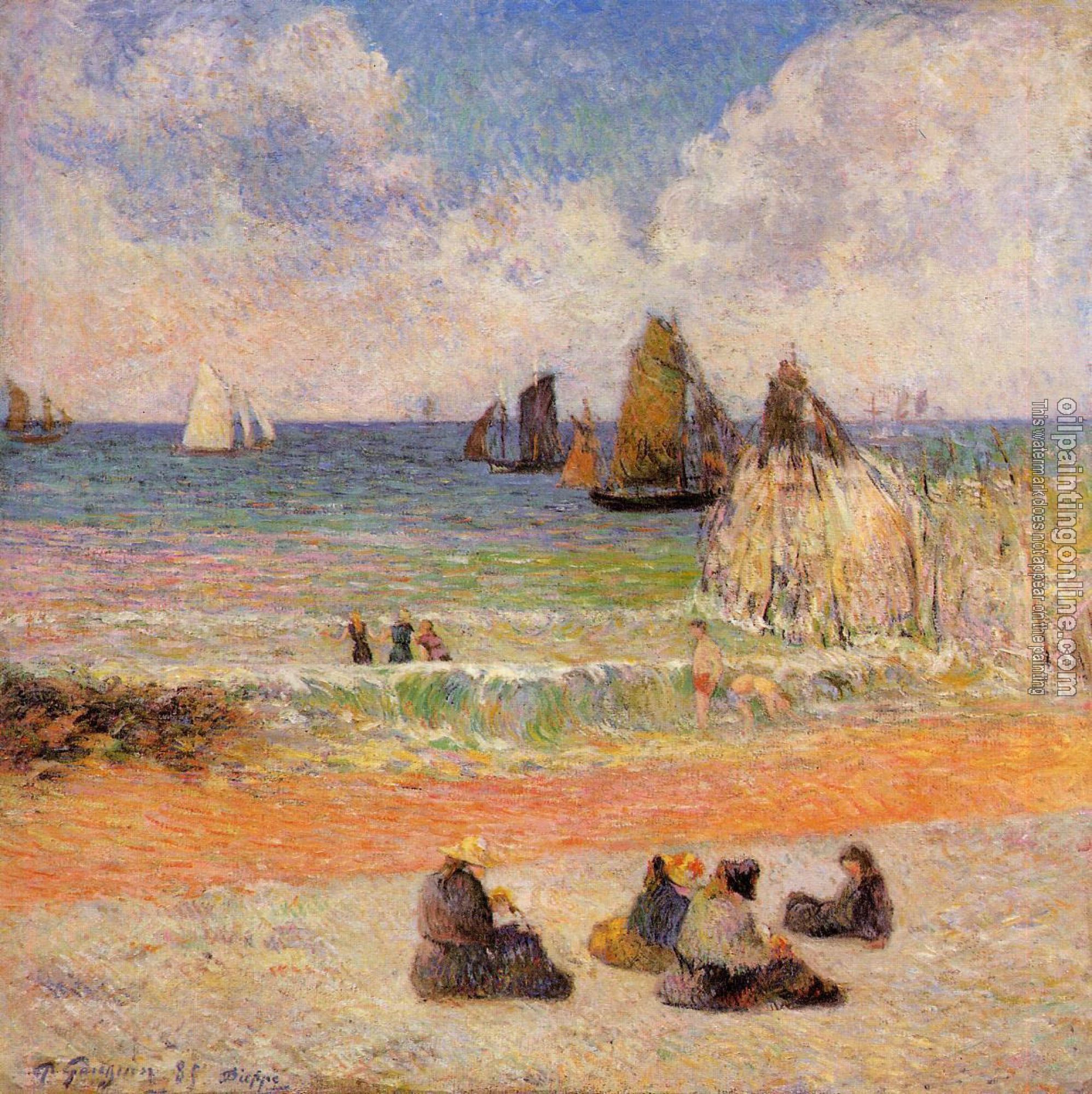 Gauguin, Paul - Bathing, Dieppe